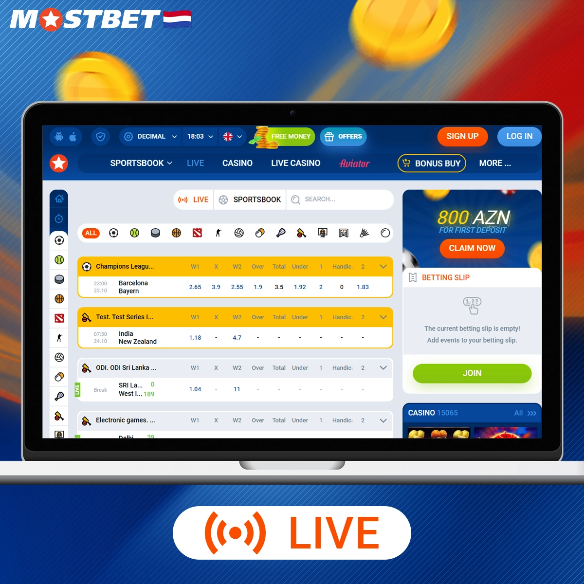 Mostbet live sportweddenschappen beoordeling